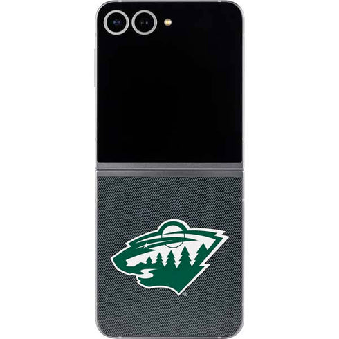NHL Minnesota Wild Black Background Galaxy Z Flip6 Skin